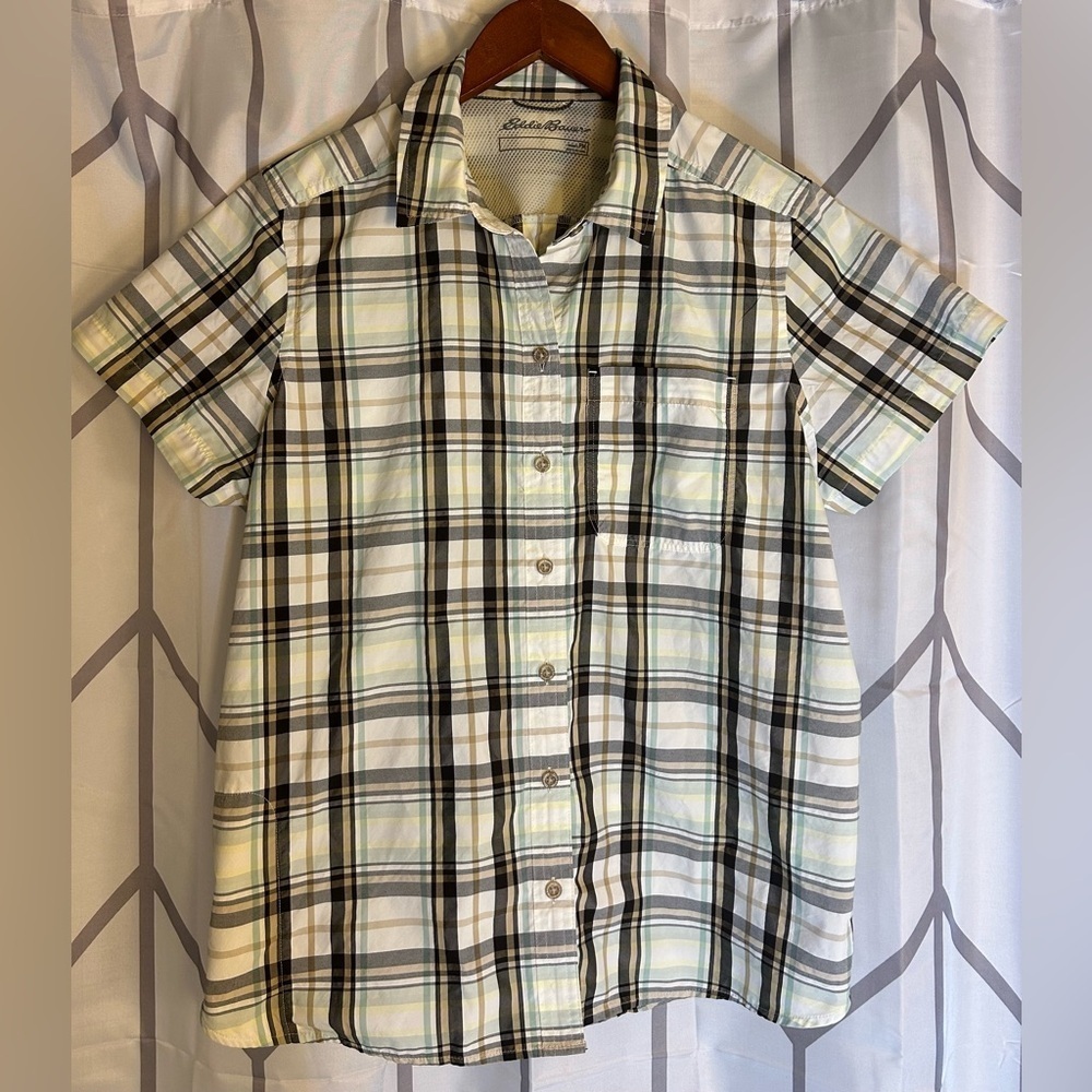 Eddie Bauer Plaid Quick-Dry Button-Down Shirt